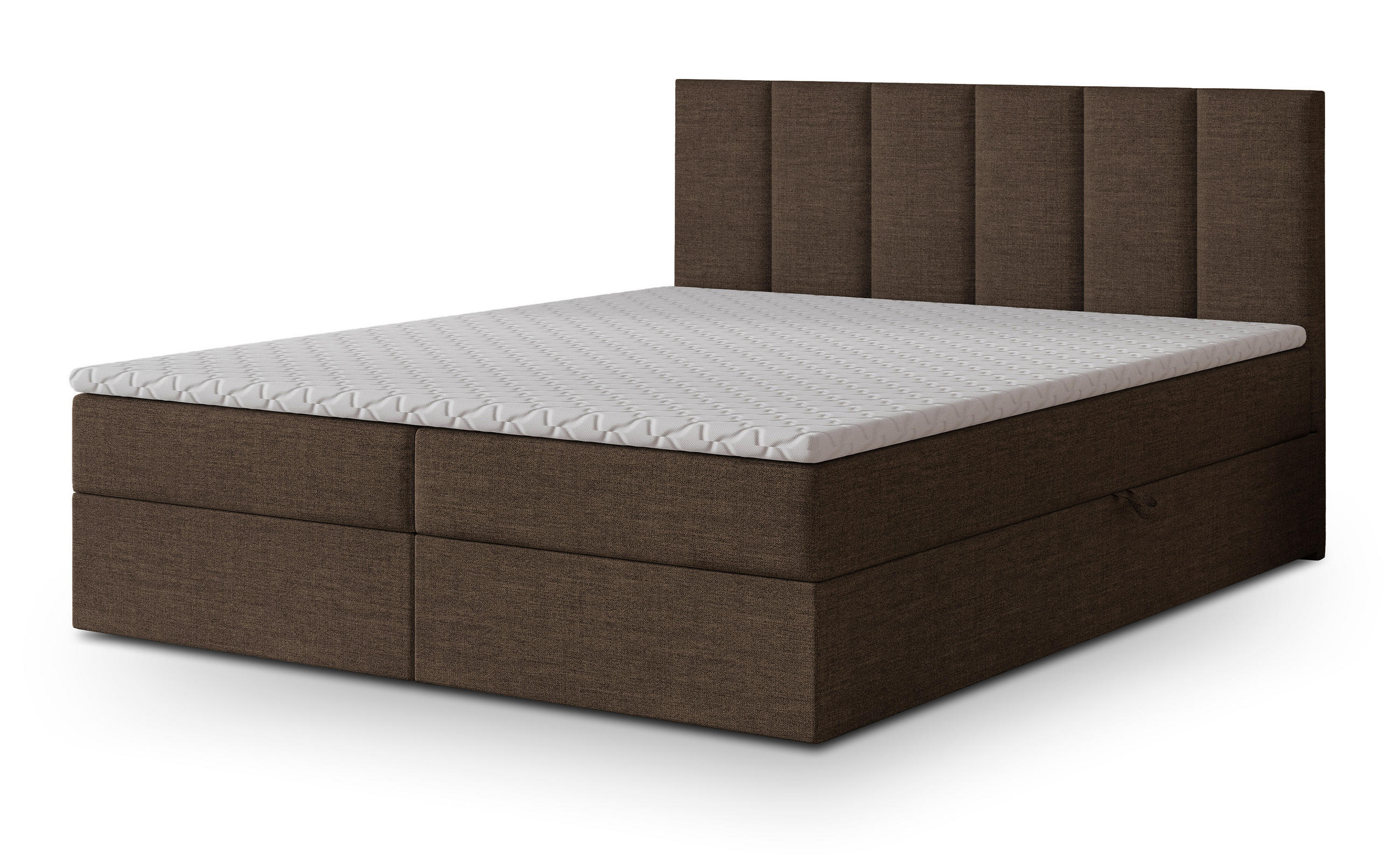 POSTEL BOXSPRING MERIL 180x200 cm, s matrací a úložným prostorem, tmavě hnědá - tmavě hnědá, kompozitní dřevo/textil (180/200cm) - MASSENO