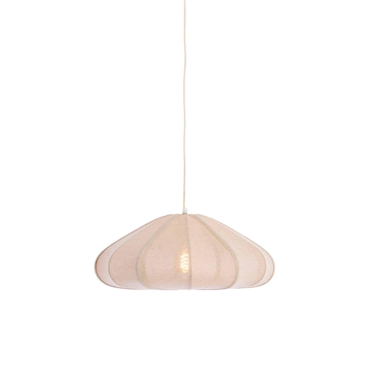 HÄNGELAMPE Cesano Weiß 50/50/20 cm - Weiß, Textil (50/50/20cm) - Light & Living