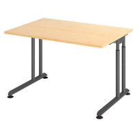 SCHREIBTISCH Serie-Z 80/120/74 cm in Ahornfarben/Graphitfarben - Ahornfarben/Graphitfarben, Holzwerkstoff (80/120/74cm) - bümö