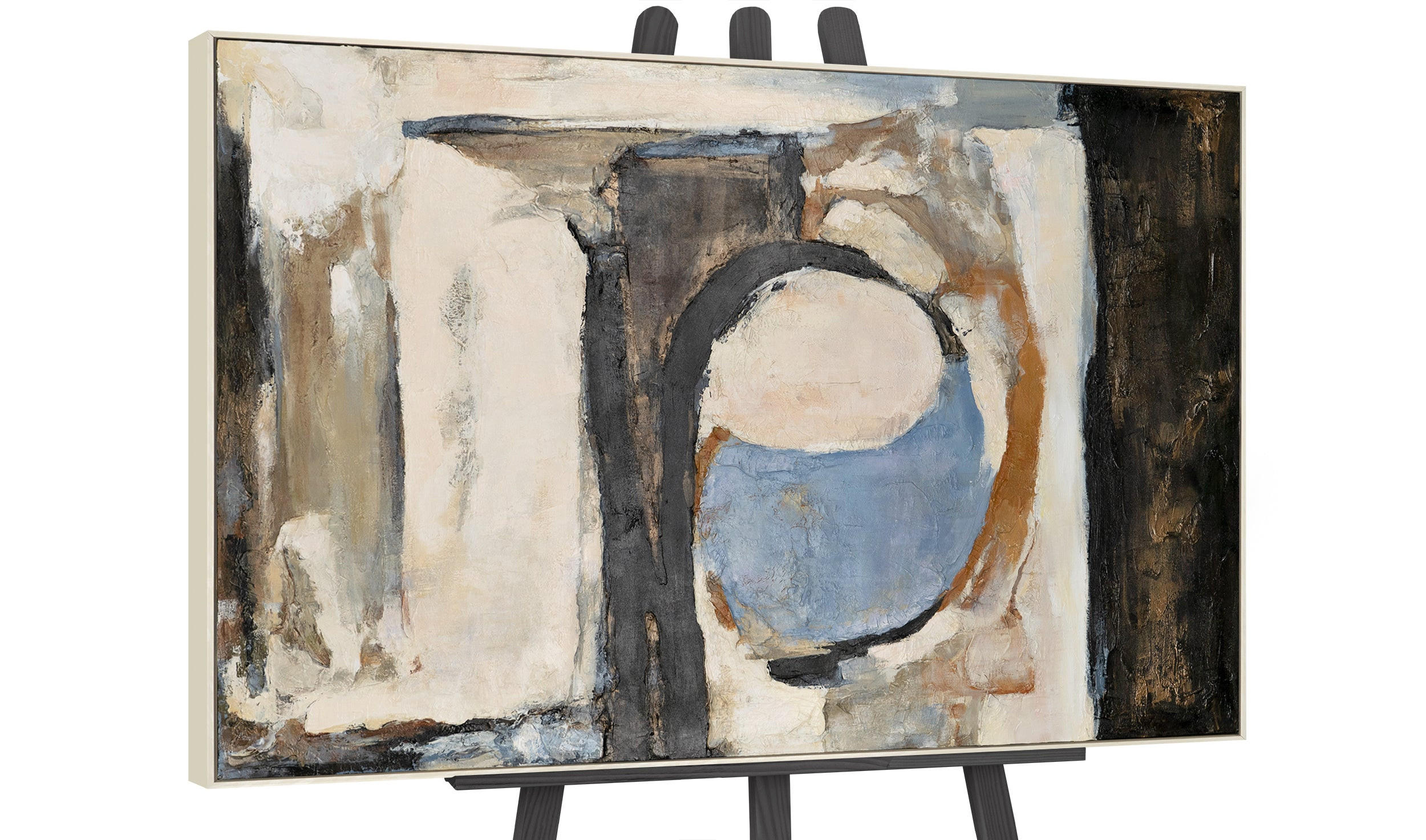 GEMÄLDE Geometrische Farben II Schattenfugenrahmen Beige 180x120 cm - Beige, Holz (180/120cm) - YS-art gallery