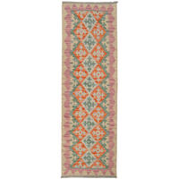 HANDWEBTEPPICH Kelim Gashgai Grün 195/62 cm Schurwolle - Grün, Textil (62/195cm) - Looma