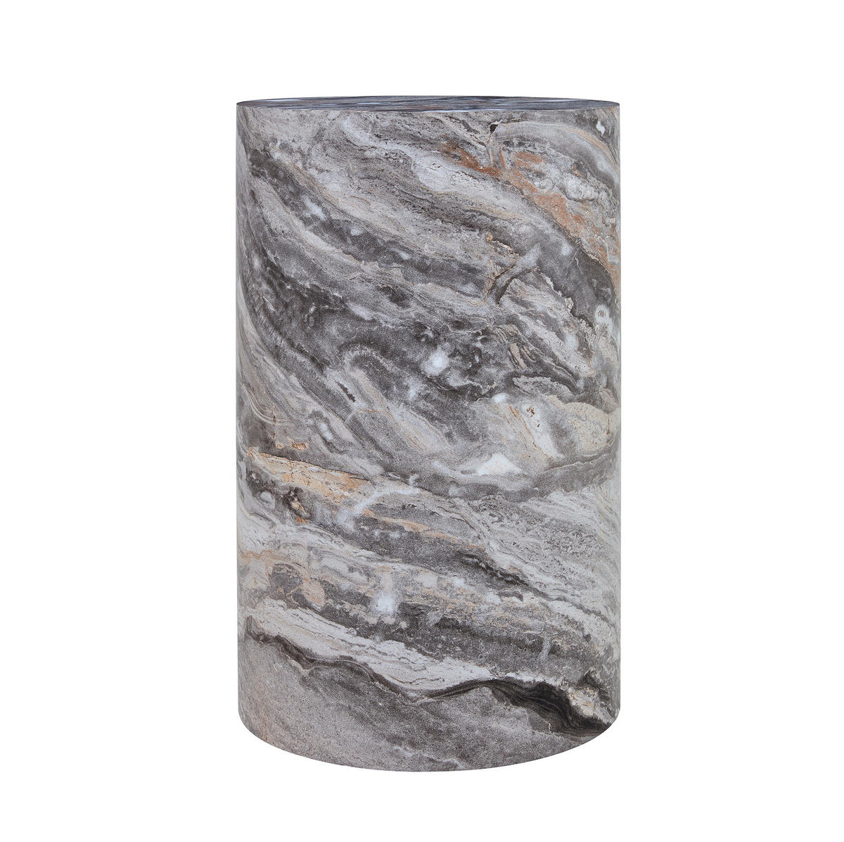 COUCHTISCH 30/55 cm in Grau mit Marmoroptik aus MDF - Grau, Holzwerkstoff (30/30/55cm) - Flora Grace