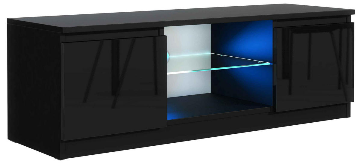 LOWBOARD NUDO 120/38,5/39 cm, Schwarz - Schwarz, Holzwerkstoff (120/38.5/39cm) - MASSENO