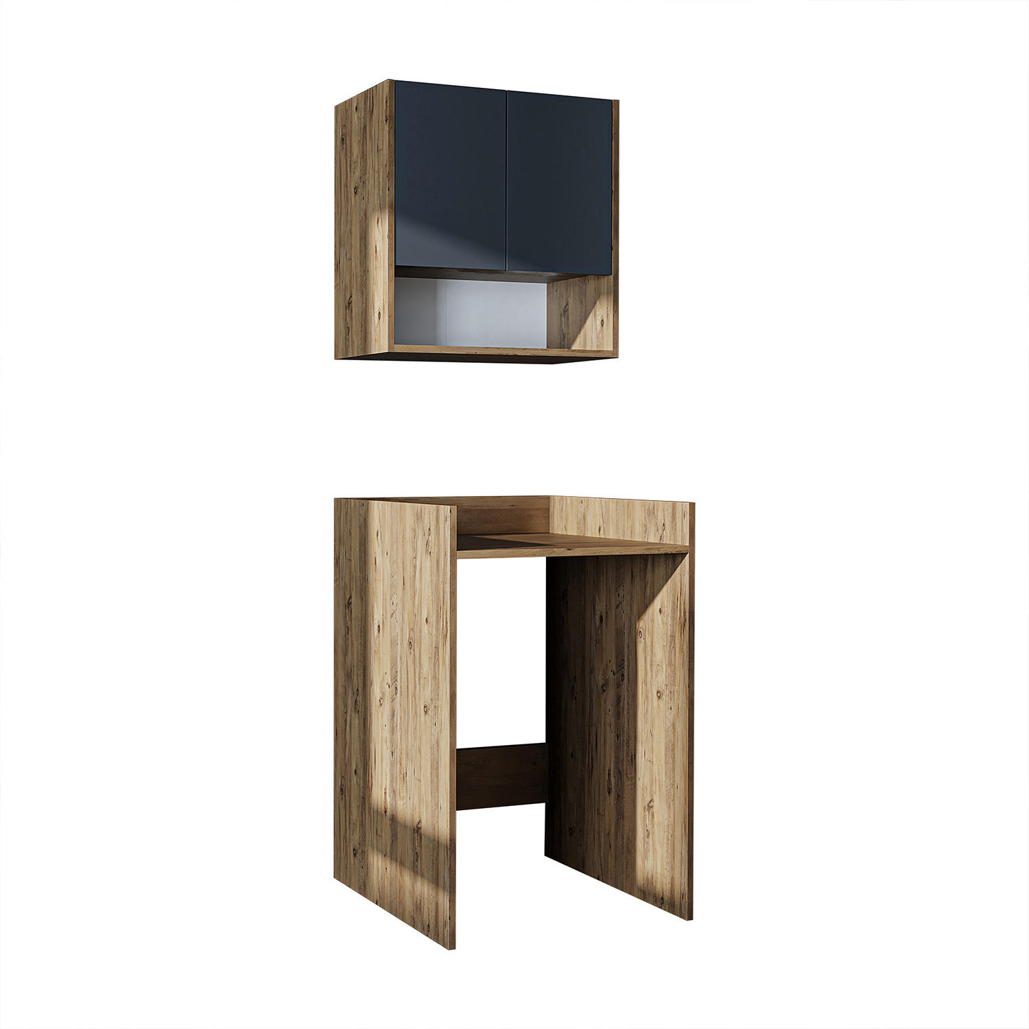 WASCHMASCHINENSCHRANK DERIN-I 65cm Breit, 189cm Hoch - Anthrazit, Holzwerkstoff (65/189/60cm)