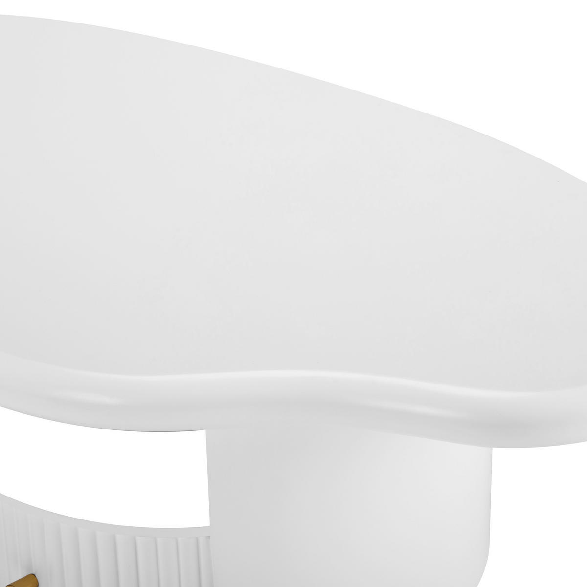 COUCHTISCH 110/60/37,5 cm wolkenförmig mit 1 Schublade - Weiß, Holzwerkstoff (110/60/37.5cm) - OKWISH