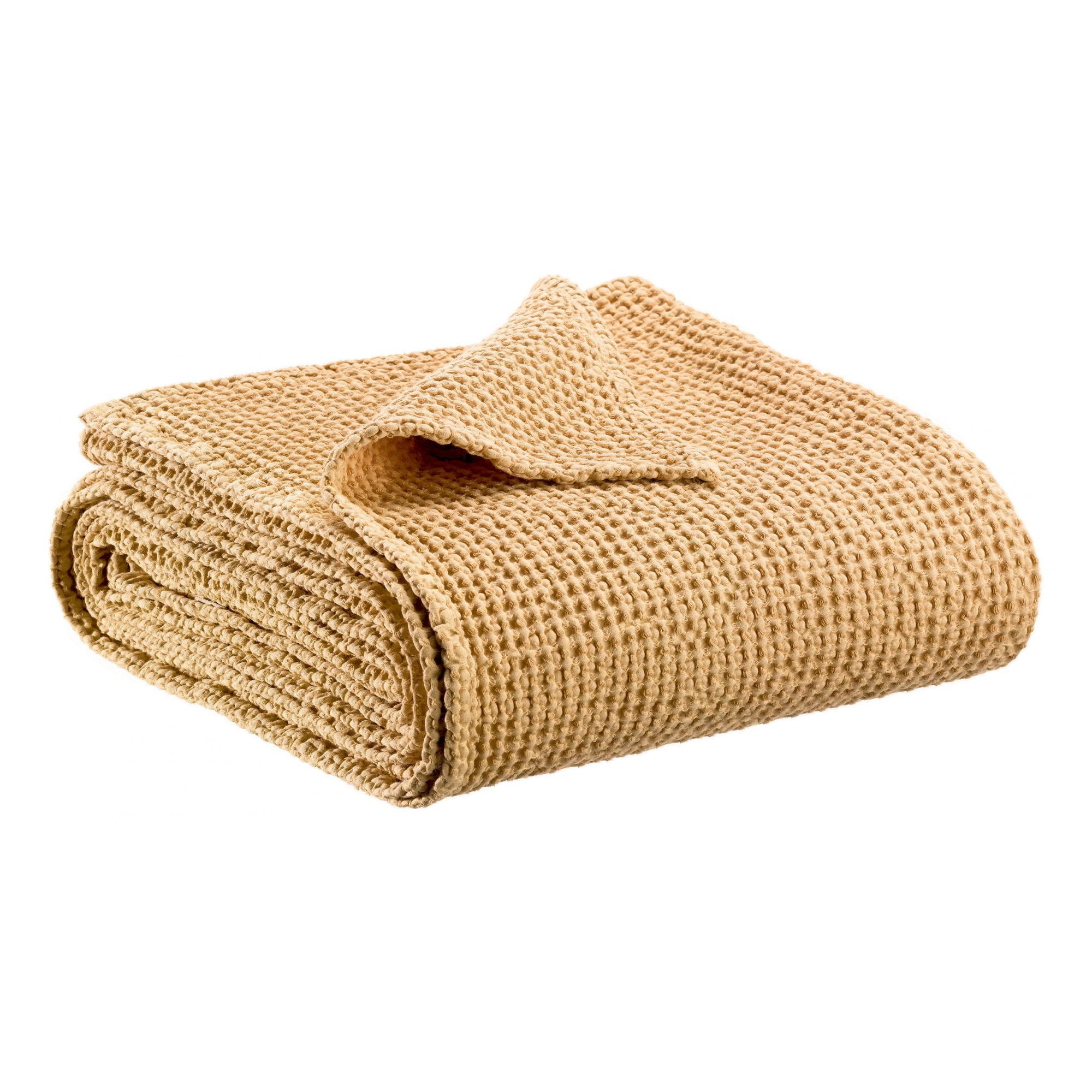 BETTÜBERWURF Maia sandfarbe 260 x 260 cm - Hellgelb, Textil (260/260cm) - Vivaraise
