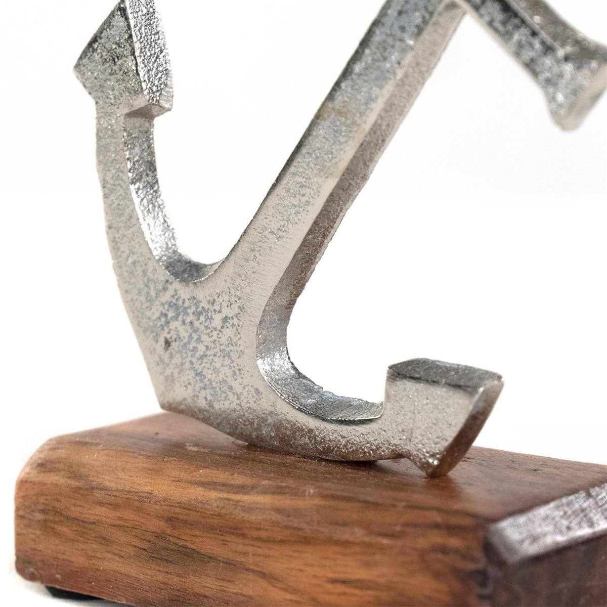 AUFSTELLER Maritim Anker Metall, Mangoholz silber-braun - Naturfarben, Holz (11/16/5cm) - DESIGN DELIGHTS