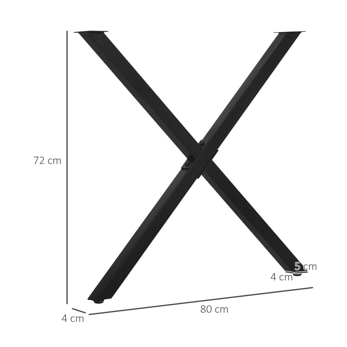 TISCHBEINE aus Stahl, 2 Stück, Schwarz - Schwarz, Metall (4/72/80cm) - HOMCOM