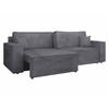 SCHLAFSOFA Karl Cord mit L-Funktion - Schwarz/Grau, Holz/Kunststoff (245/82/139cm) - MIRJAN24