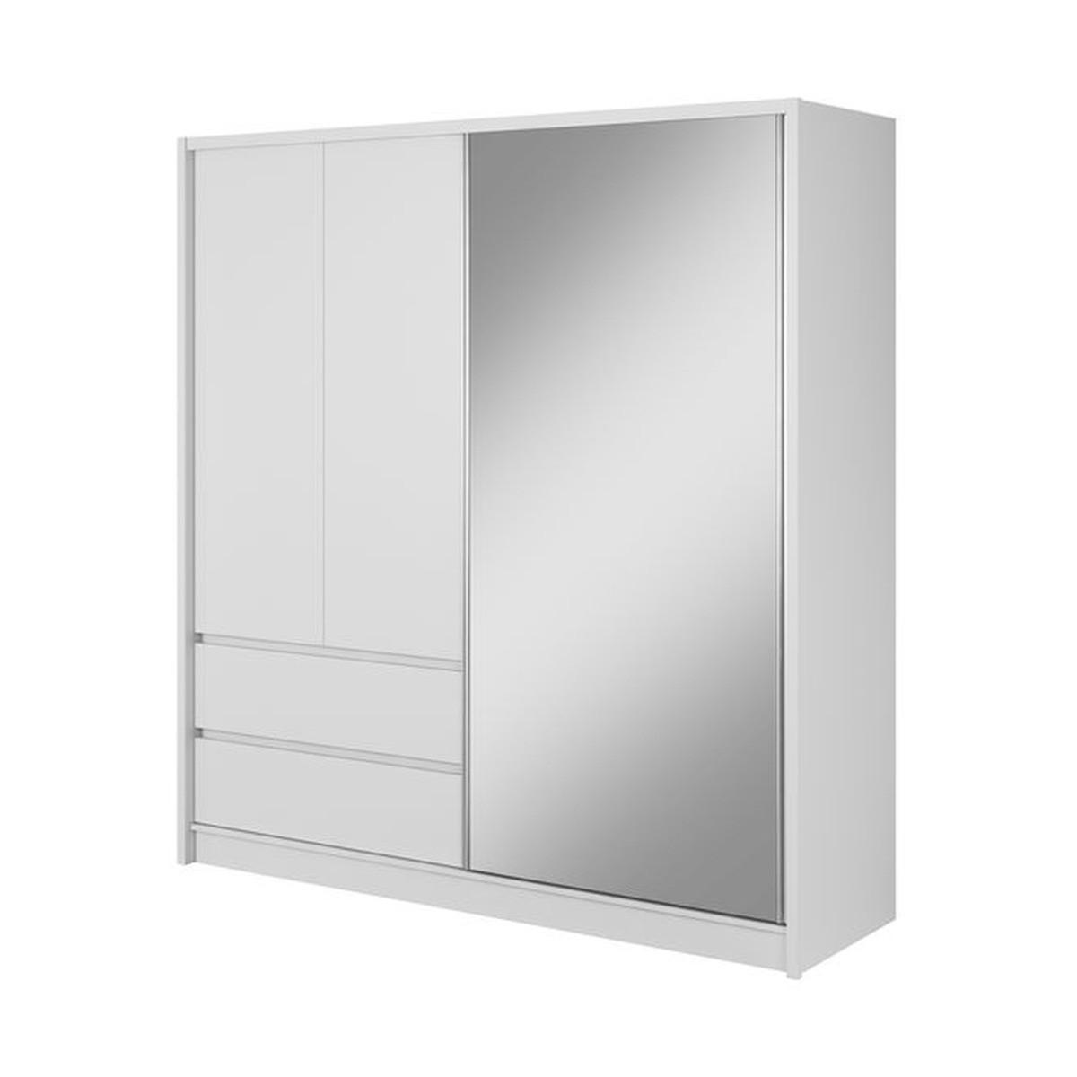 KLEIDERSCHRANK – 204 cm – Sara – Weiß - Weiß, Holzwerkstoff (204/214/62cm) - hi-markt
