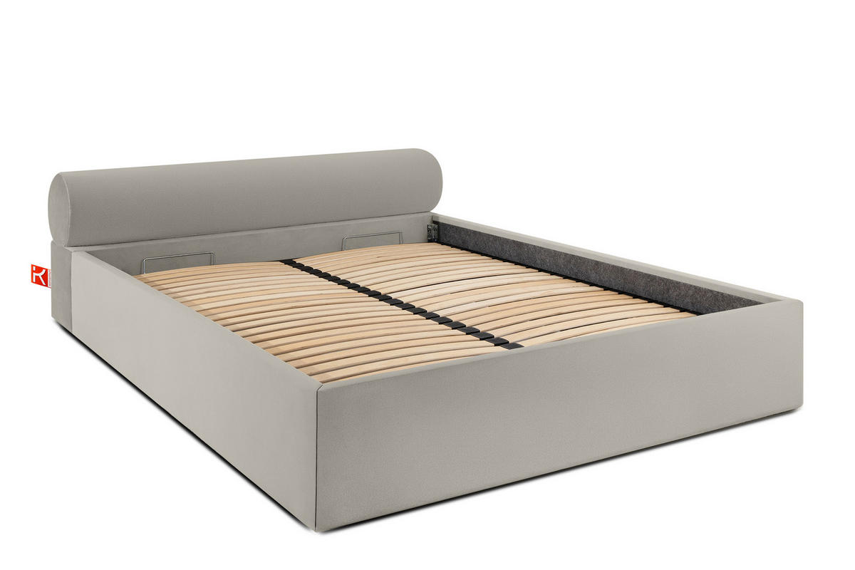 POLSTERBETT LUNEO - Creme/Schwarz, Holz/Holzwerkstoff (162/204cm) - KONSIMO®