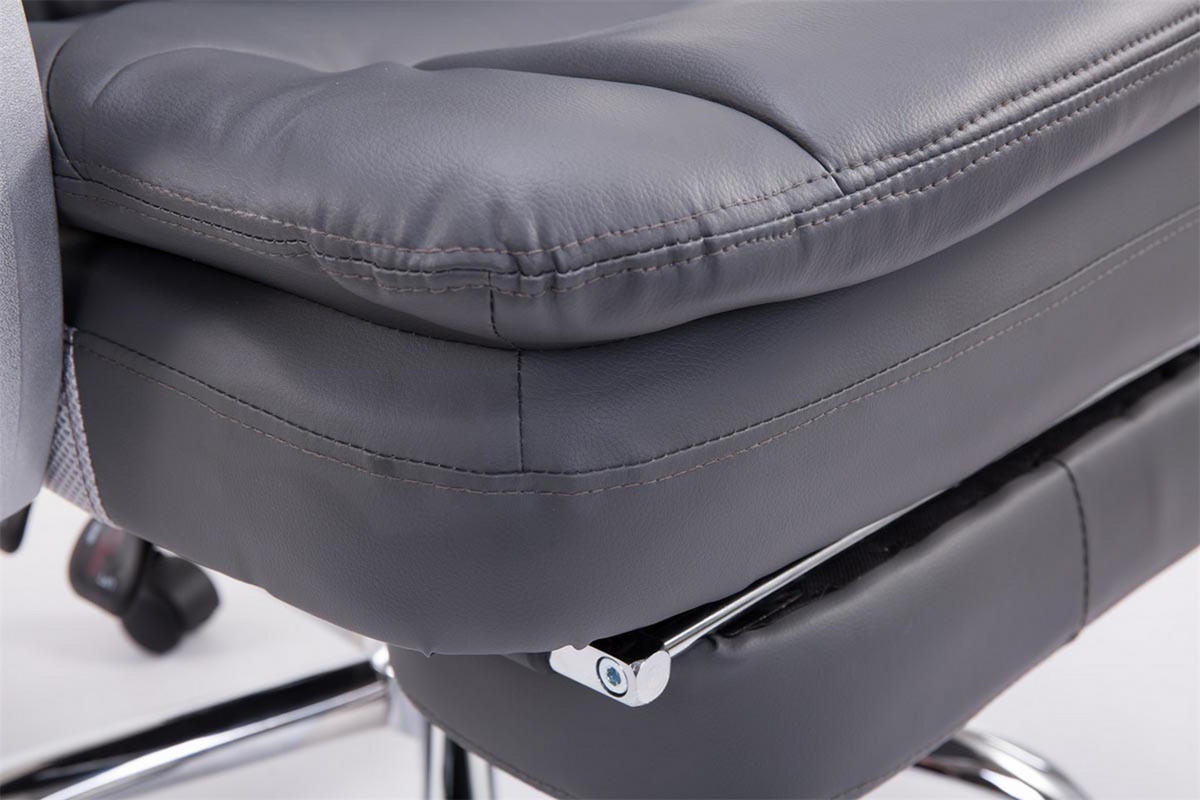 BÜROSTUHL XL Troja, Kunstleder Grau - Grau, Textil/Metall (67/122/67cm) - TPFLiving