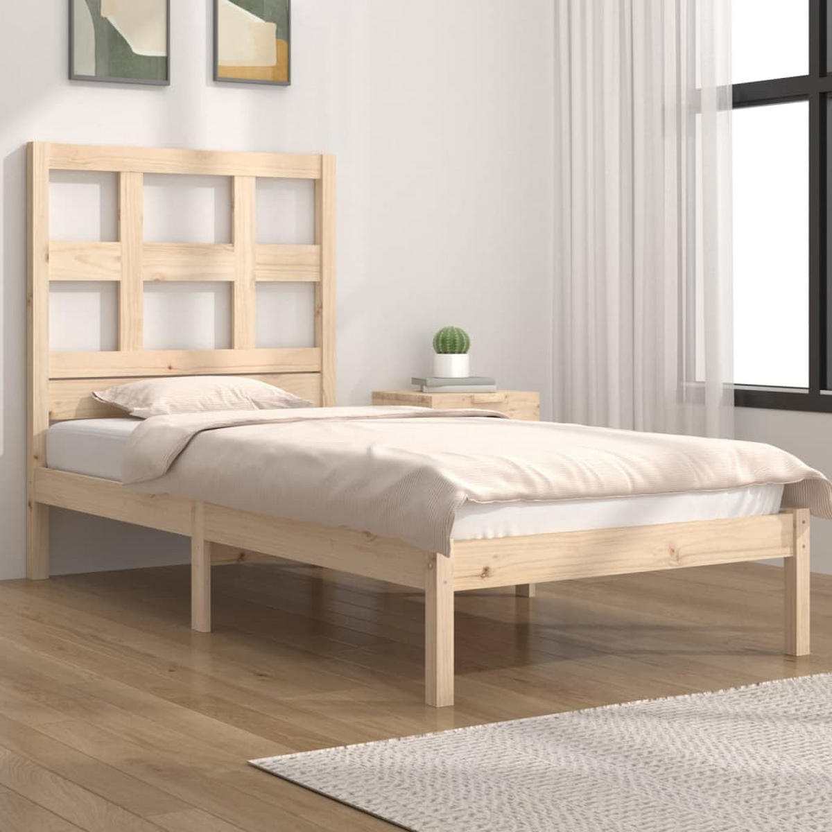 BETT Nebel 95.5/195.5 cm - Braun, Holz (90/190cm) - Nettlife