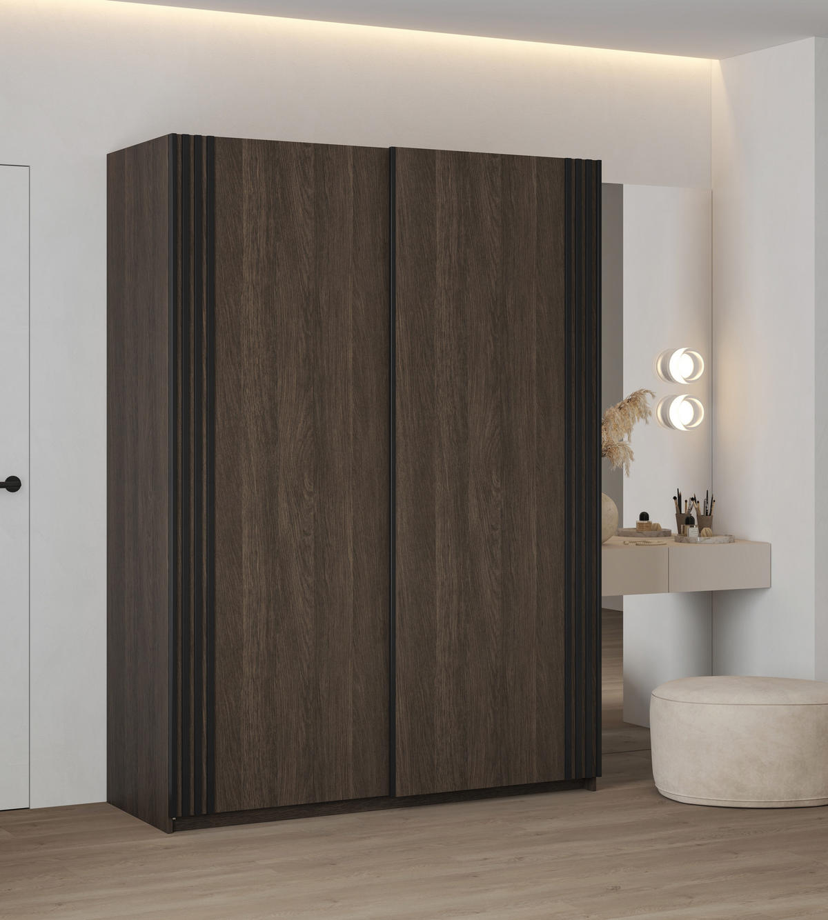 SCHWEBETÜRENSCHRANK VANTE 150/210/62 cm 2-türig Eiche Dunin - Eichefarben, Holzwerkstoff (150/210/62cm) - MASSENO