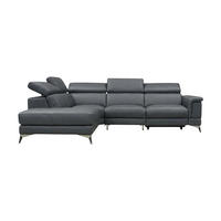 ECKSOFA Planet Echtleder Anthrazit - Anthrazit, Leder/Metall (232/256cm)