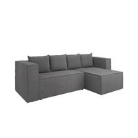 ECKSCHLAFSOFA AURIX Schlafsofa mit Bettkasten, Anthrazit - Anthrazit, Holz (150/244cm) - Panda Möbel