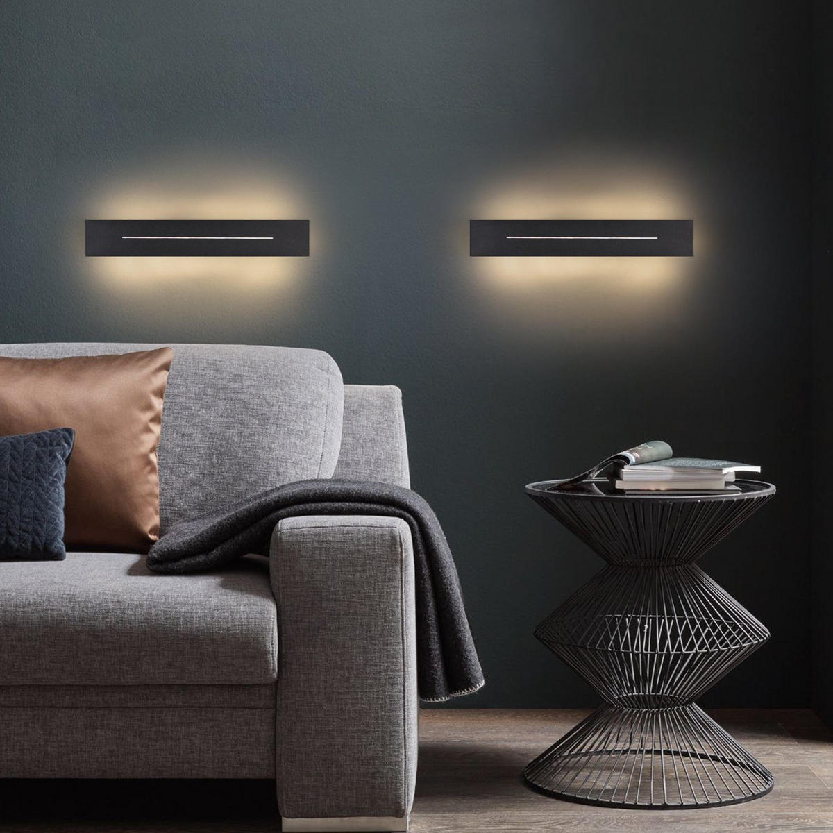 LED-WANDLEUCHTE Radiance 5/4/30 cm - Schwarz, Metall (4/30/5cm) - ZMH