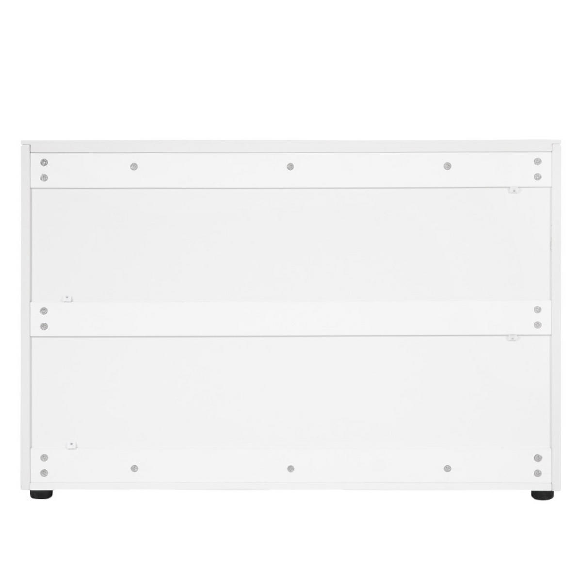 KOMMODE - Hochglanz Weiß - Weiß Hochglanz, Holzwerkstoff (110/75/45cm) - home24