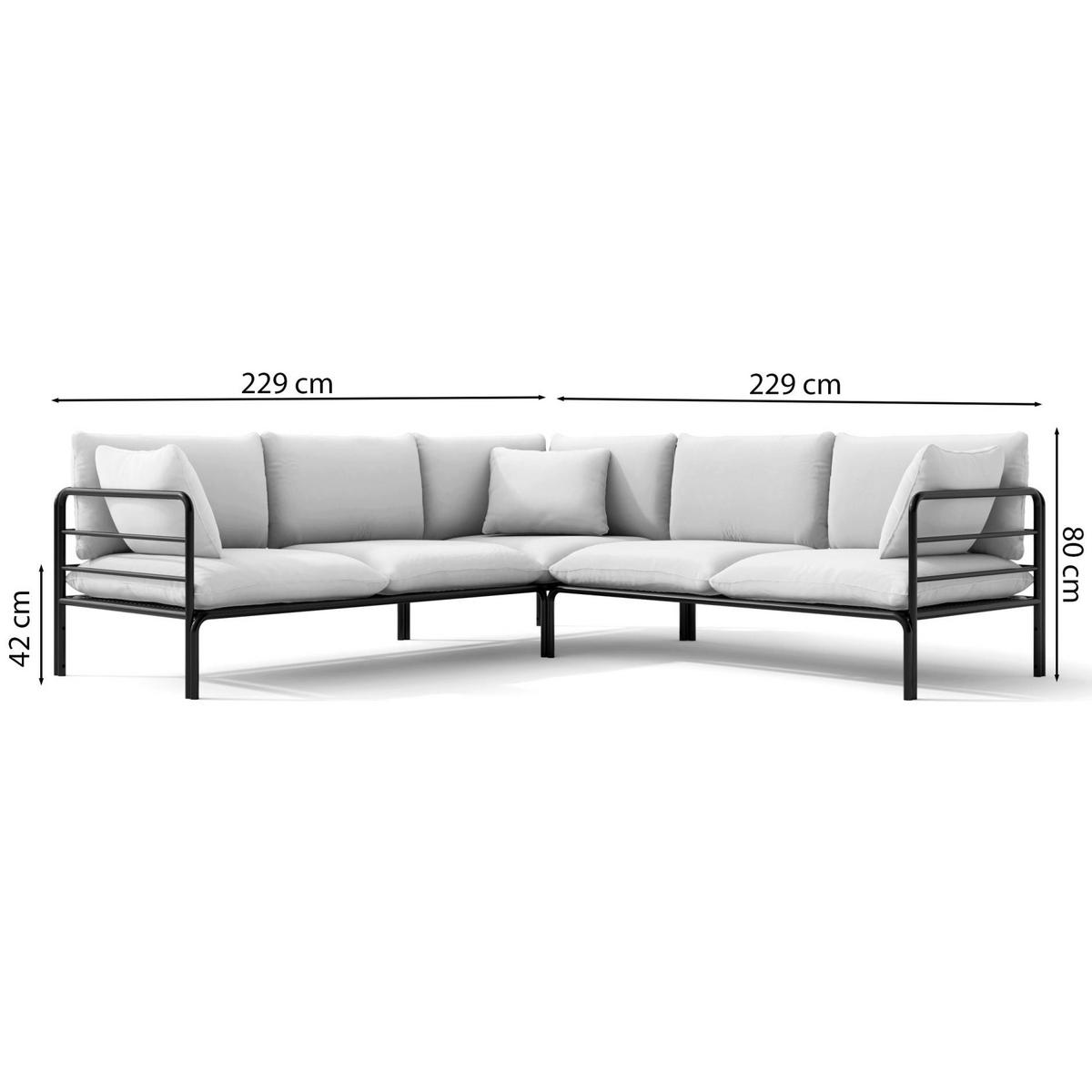 GARTENECKSOFA Worcully Anthrazitgrau / Schwarz - Anthrazit, Textil (229/80/229cm) - Selsey