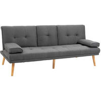 SCHLAFSOFA 3-Sitzer mit Schlaffunktion 181 x 77 x 78 cm Polyester Dark Gray - Dunkelgrau, Textil (181/78/77cm) - IVMEU