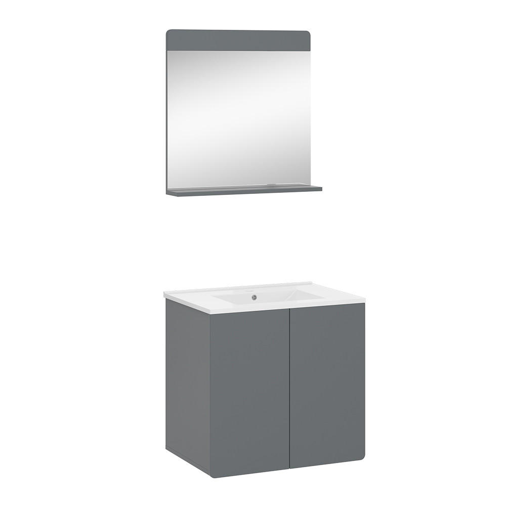 WASCHTISCHKOMBI Izan, Grau, 2 Teile - Grau, Holzwerkstoff (61.8/57.8/44.8cm) - Vicco