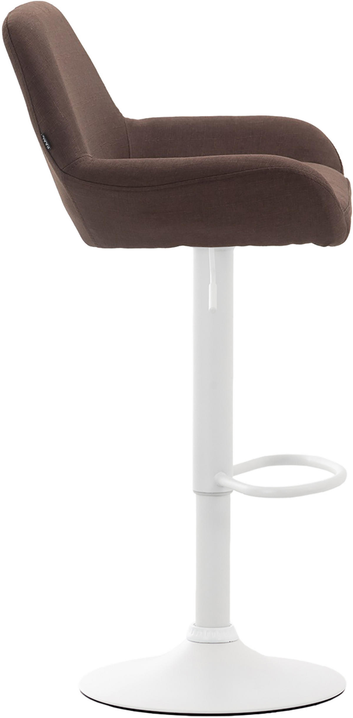 BARHOCKER DUBLIN Braun Stoff Weiß - Braun, Textil/Metall (51/89/52cm) - DELUKE