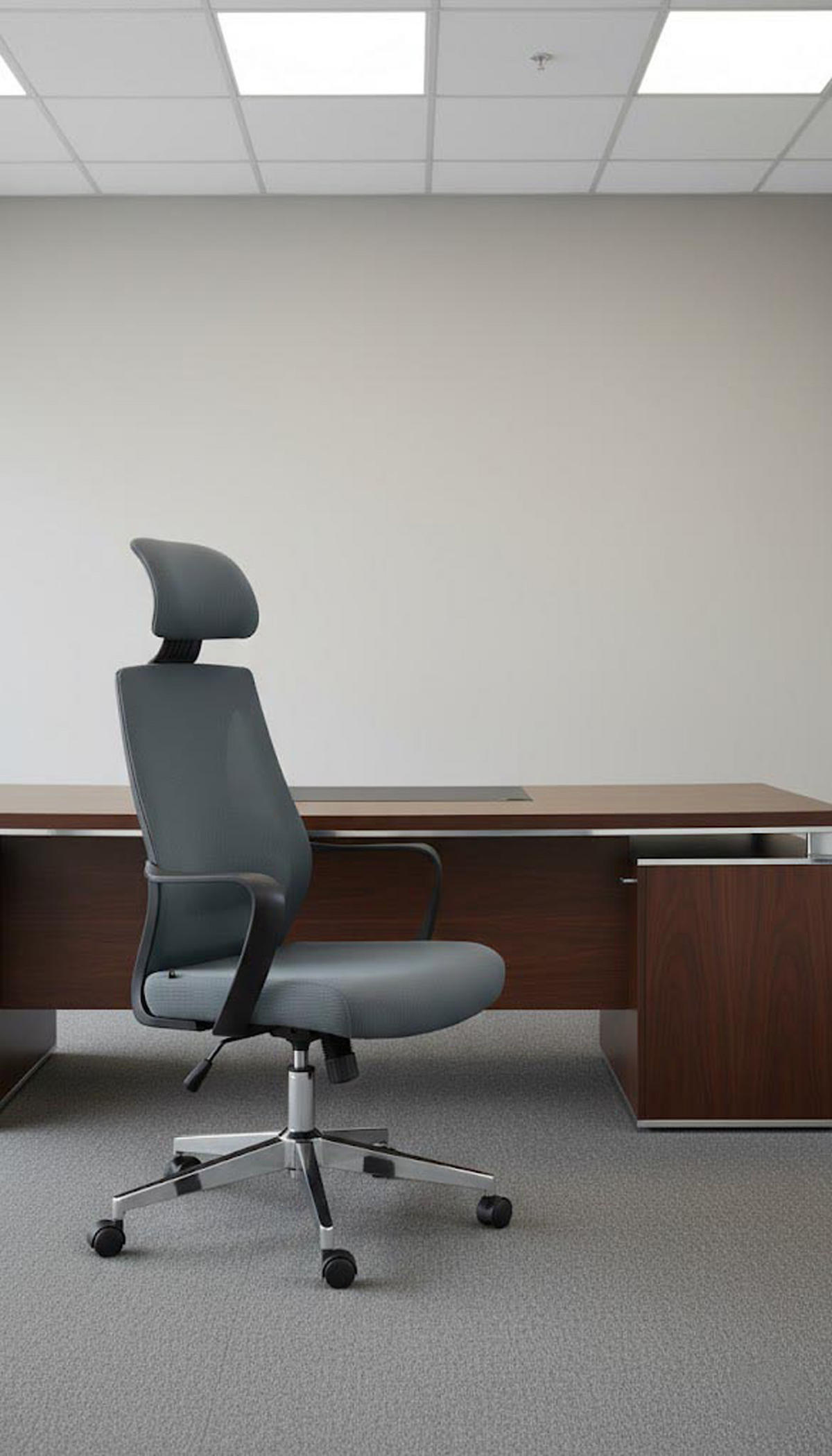 BÜROSTUHL Strix grau - Chromfarben/Grau, Kunststoff/Metall (62.5/128/61cm) - TPFLiving