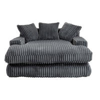 BIGSOFA Chaiselongue Cord mit 3 Kissen 125/155/63 cm Dunkelgrau - Dunkelgrau, Textil (63/125/155cm) - Redom