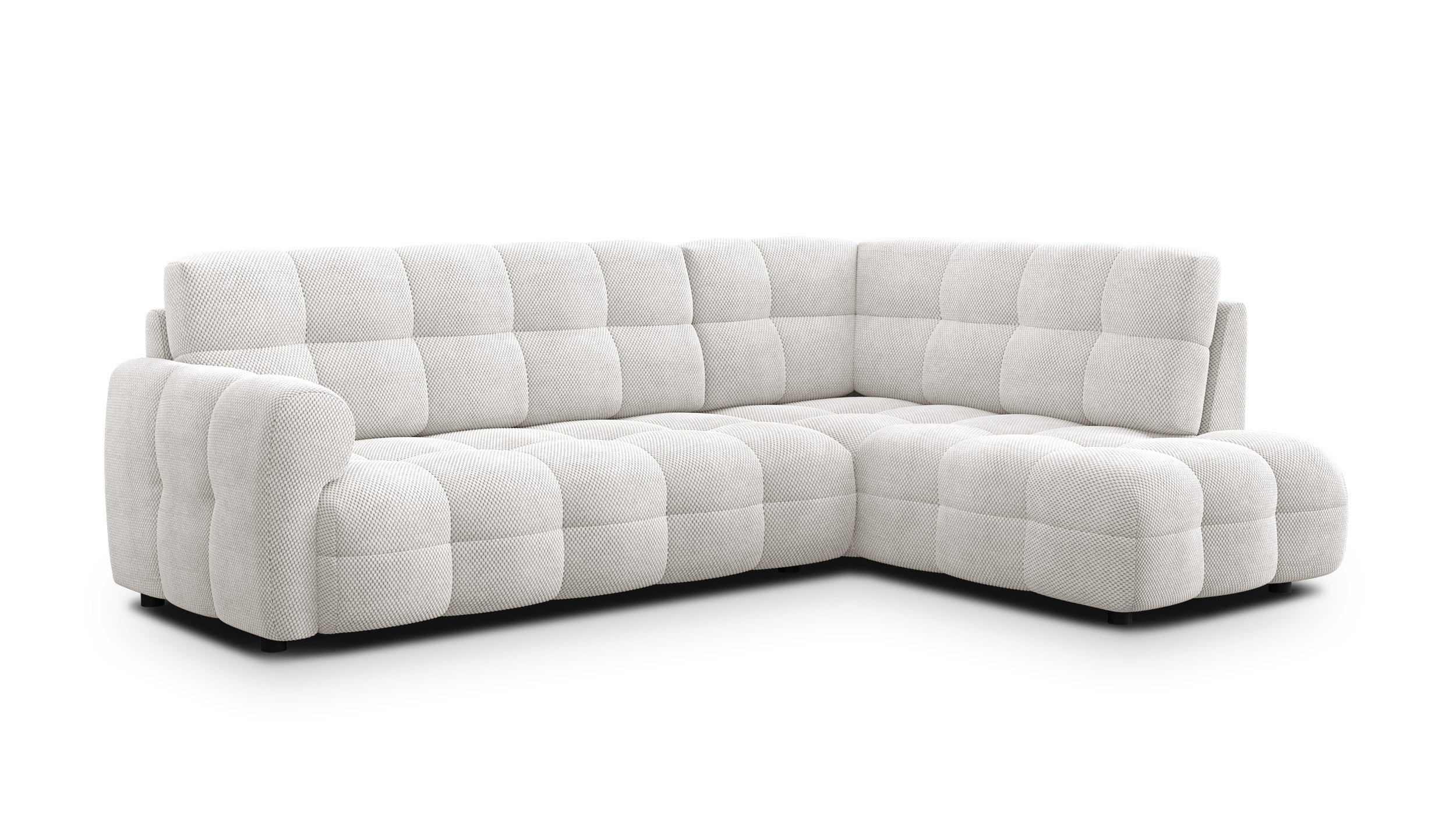 ECKSOFA MELLOW 5-Sitzer, creme - Creme/Schwarz, Holz/Textil (283/191cm) - Courtois Laville