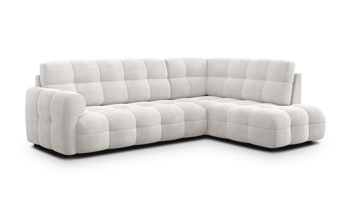 ECKSOFA MELLOW 5-Sitzer, creme - Creme/Schwarz, Holz/Textil (283/191cm) - Courtois Laville