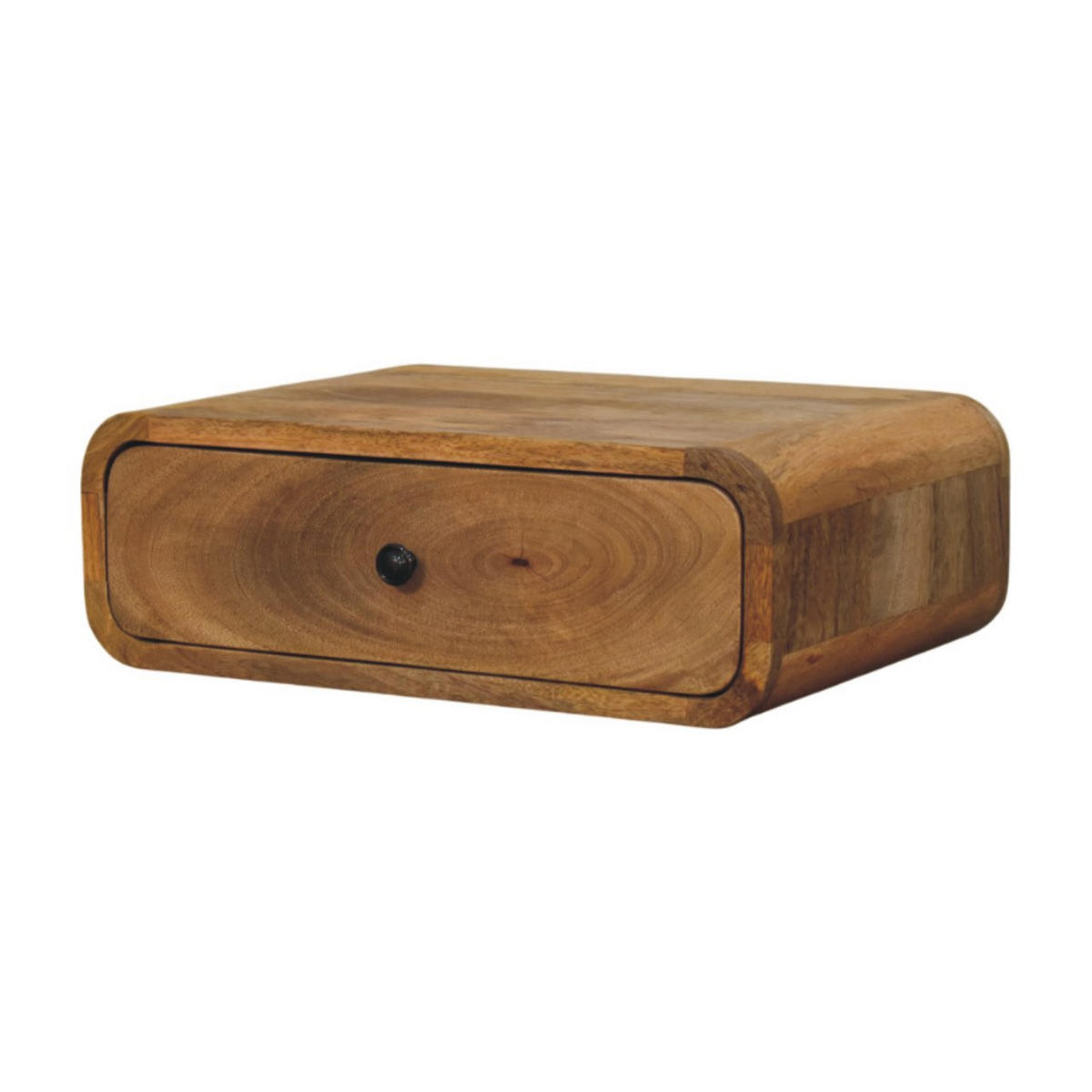 NACHTKASTEN Avora Wandmontiert Eichenoptik, 1 Schublade, Beige - Beige/Messingfarben, Holz/Metall (45/15/32cm) - Artisan Furniture