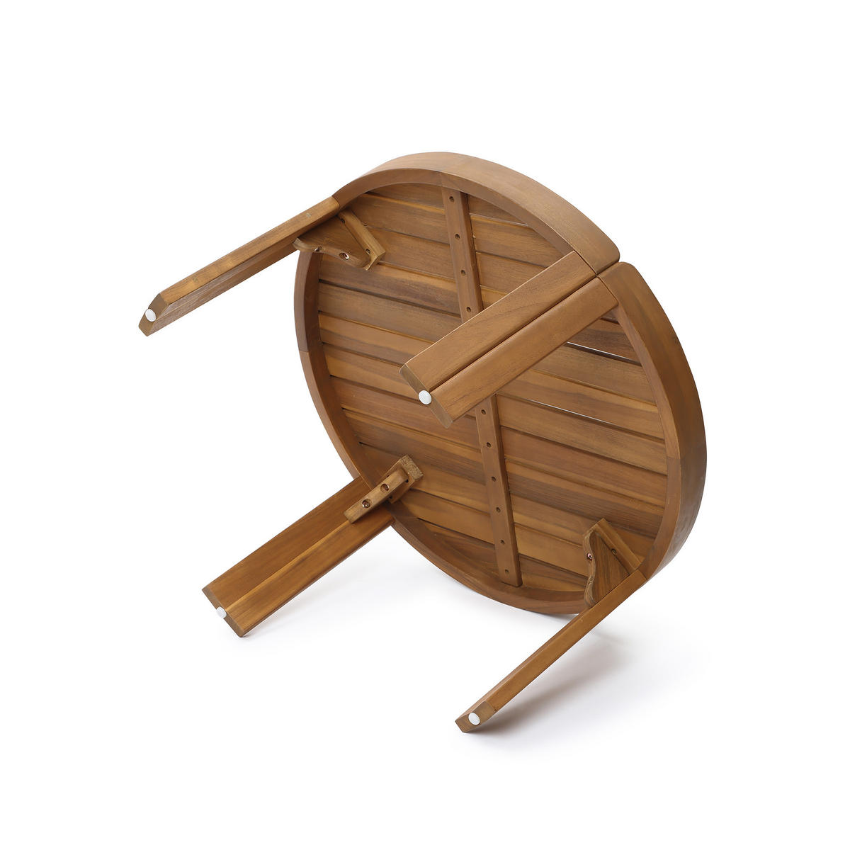OUTDOOR Couchtisch | Ø70 x H40 cm - Braun, Holz (70/70/40cm) - Hometopia