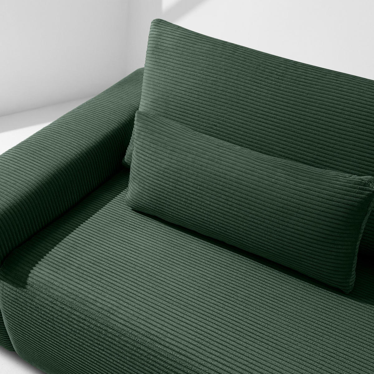 3-SITZER SCHLAFSOFA MOLLIS, Corduroy, Dunkelgrün - Dunkelgrün, Holz/Holzwerkstoff (250/93/108cm) - KONSIMO®