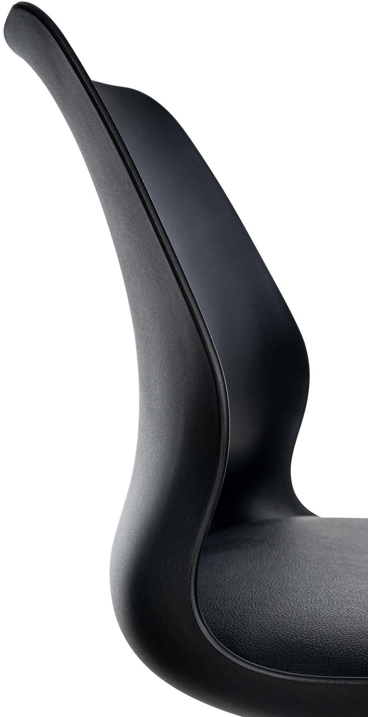 BARHOCKER 2er Set Kunststoff schwarz - Chromfarben/Schwarz, Kunststoff/Textil (39/82/42cm) - CLP