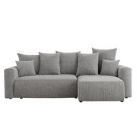 ECKSOFA DAVE L - Hellgrau/Schwarz, Holzwerkstoff (238/87cm) - Meblini