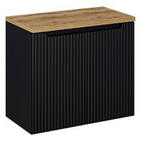 WASCHTISCHUNTERSCHRANK 80 cm 2Teile - Nova Black N BM120 in Schwarz/ Evoke Eiche - Schwarz/Eiche Artisan, Holz (80/57/40cm)