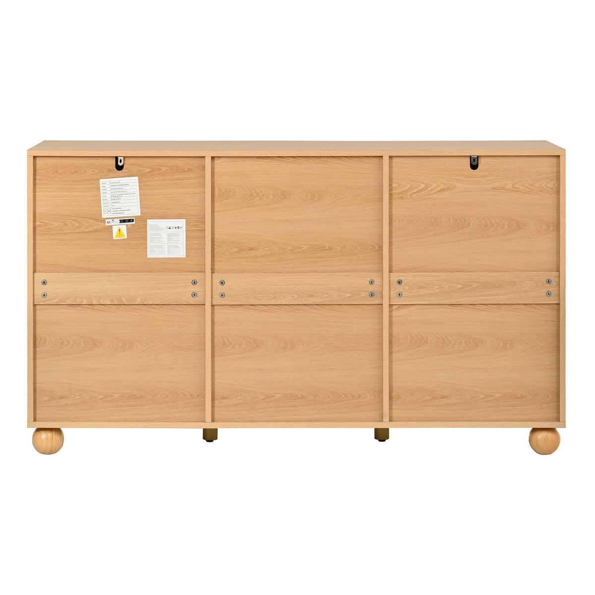 SIDEBOARD Seilgeflecht Türen 3 Schubladen Kieferfüße Modern - Naturfarben, Holzwerkstoff (140/80/40cm) - FLIEKS