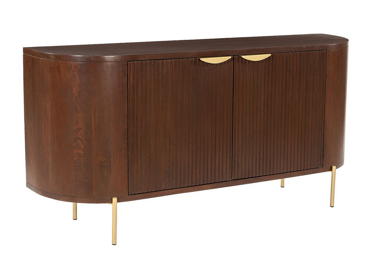 SIDEBOARD - 165 cm x 40 cm - holz - naturfarben dunkel, goldfarben Nevili - Goldfarben/Naturfarben, Holz (165/80/40cm) - Vente-Unique