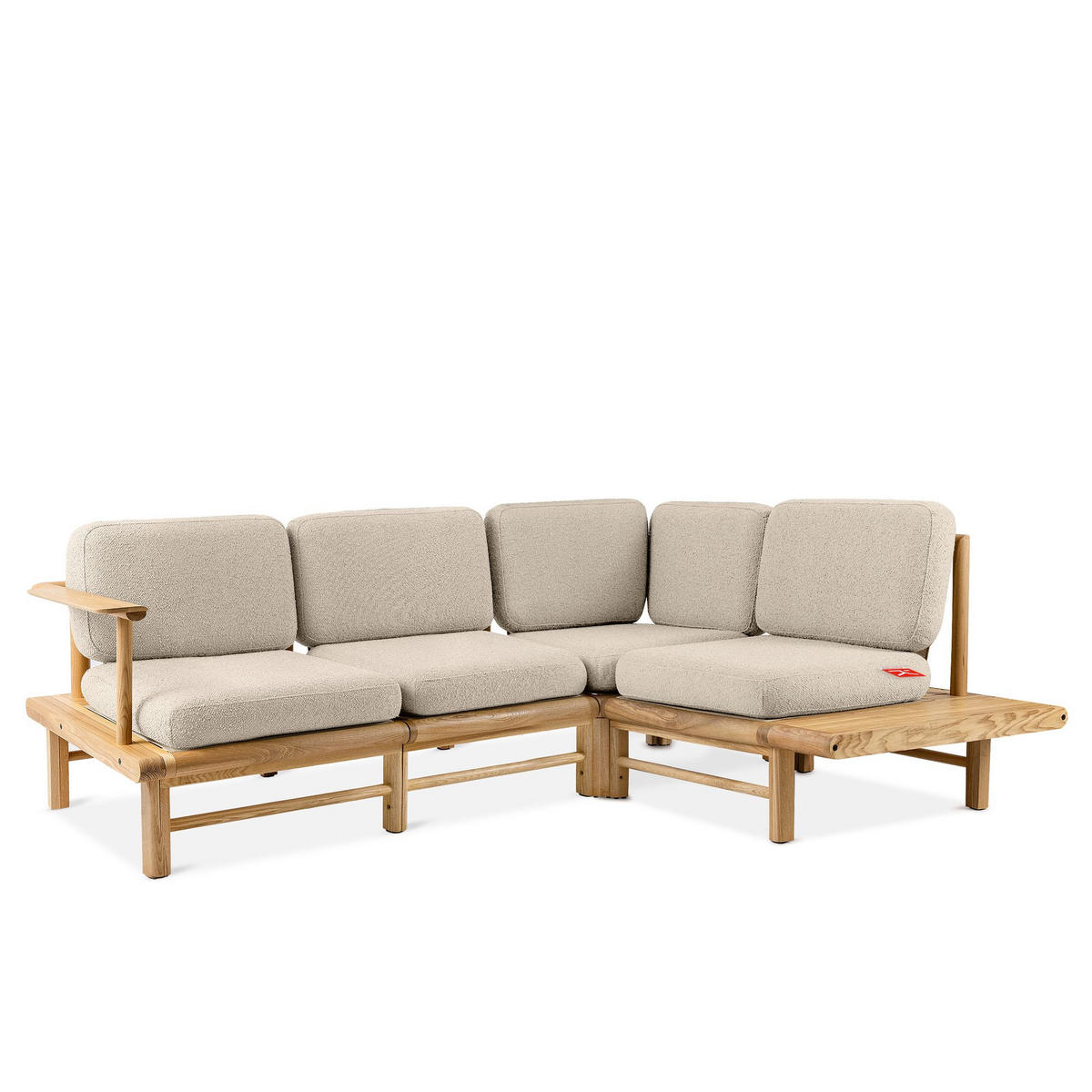 LOUNGESOFA ATREDA rechts - Creme, Holz/Textil (230/74/175cm) - KONSIMO®