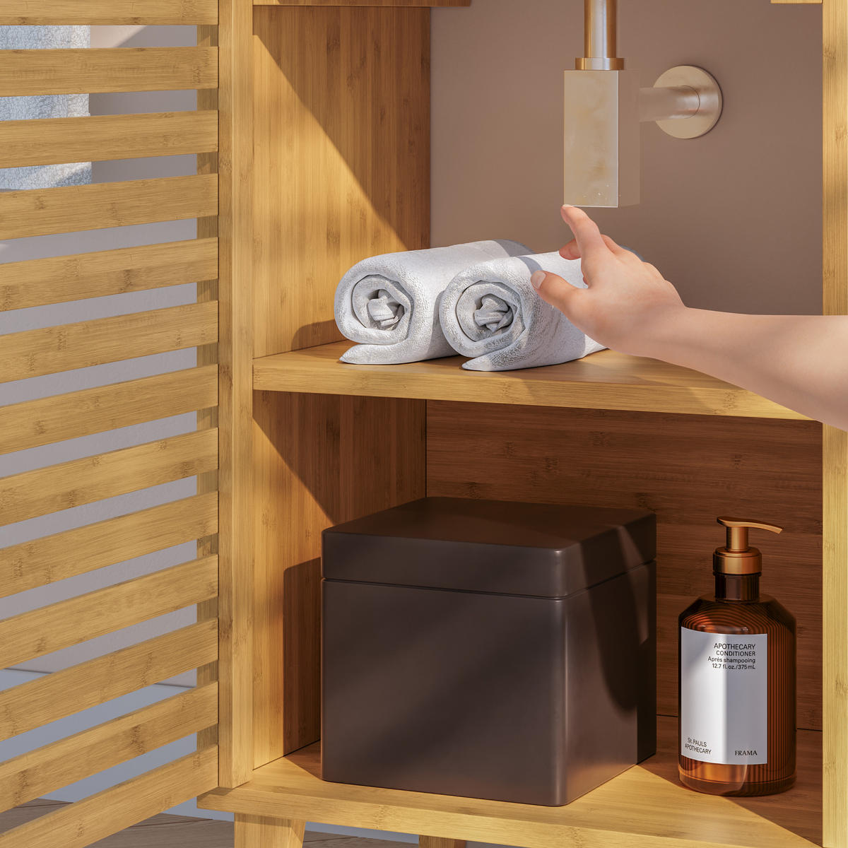 WASCHBECKENUNTERSCHRANK Iveland - Naturfarben, Holz (40/60/30cm) - [en.casa]