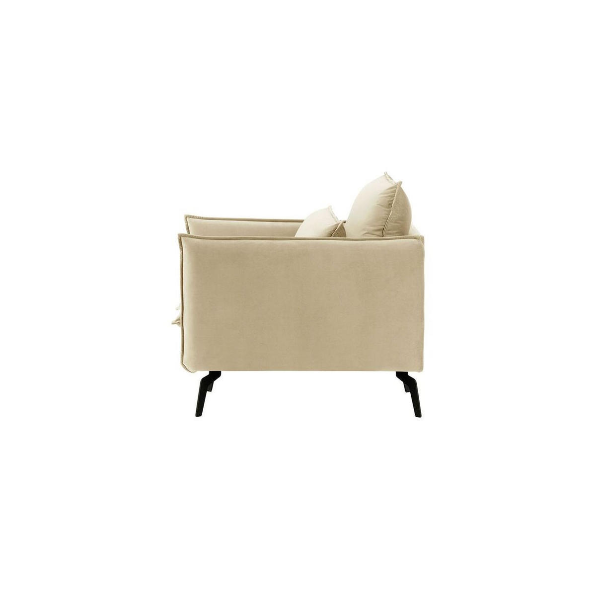 SESSEL Layla-Velluto 2 - Creme, Holz/Textil (105/95/98cm)