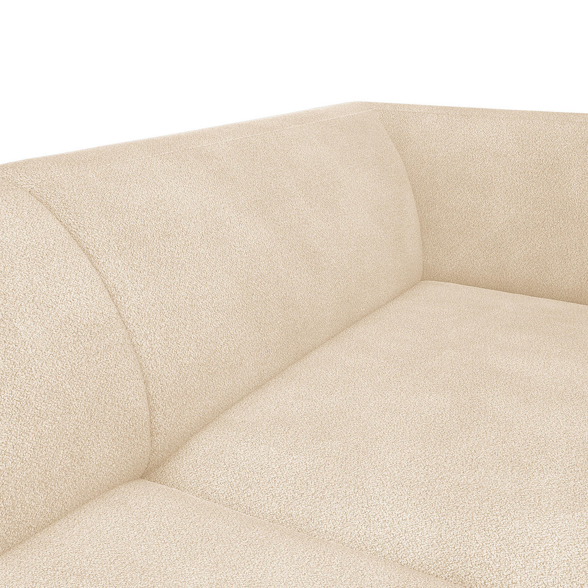 3-SITZER SOFA - Beige/Schwarz, Textil/Metall (205/74/88cm) - home24