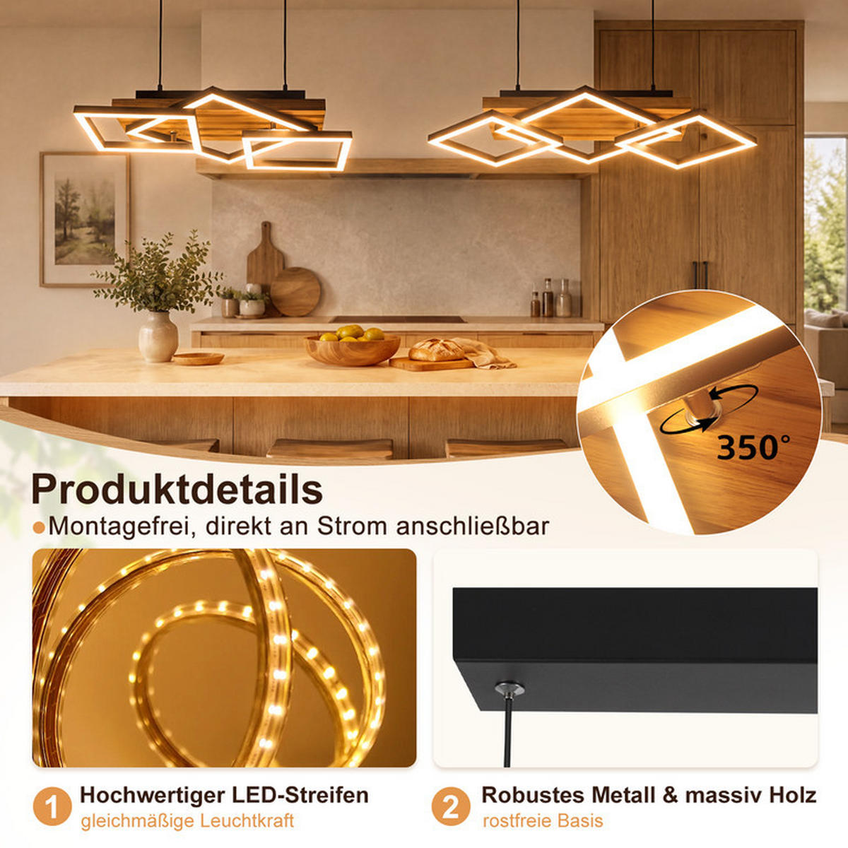 PENDELLEUCHTE Forbes II 55x31x120cm - Schwarz, Metall (55/31/120cm) - Nettlife