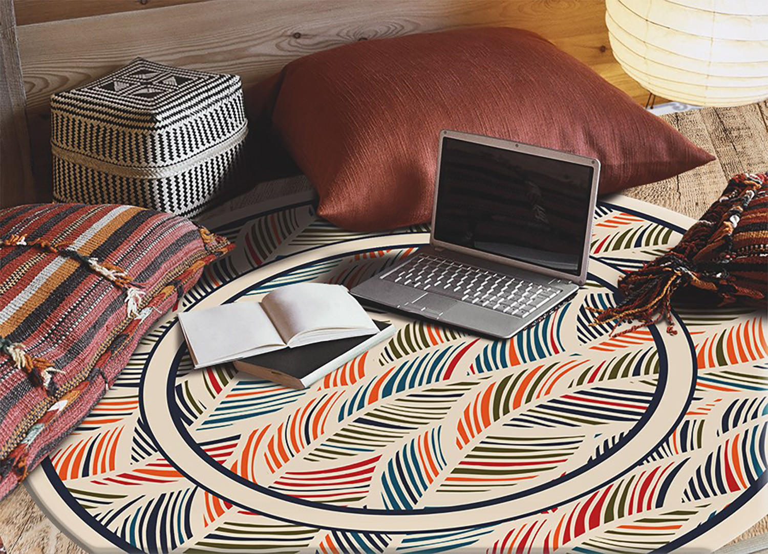 VINYL TEPPICH Ø100 cm Konturblätter - Multicolor, Kunststoff (100/100cm) - TULUP