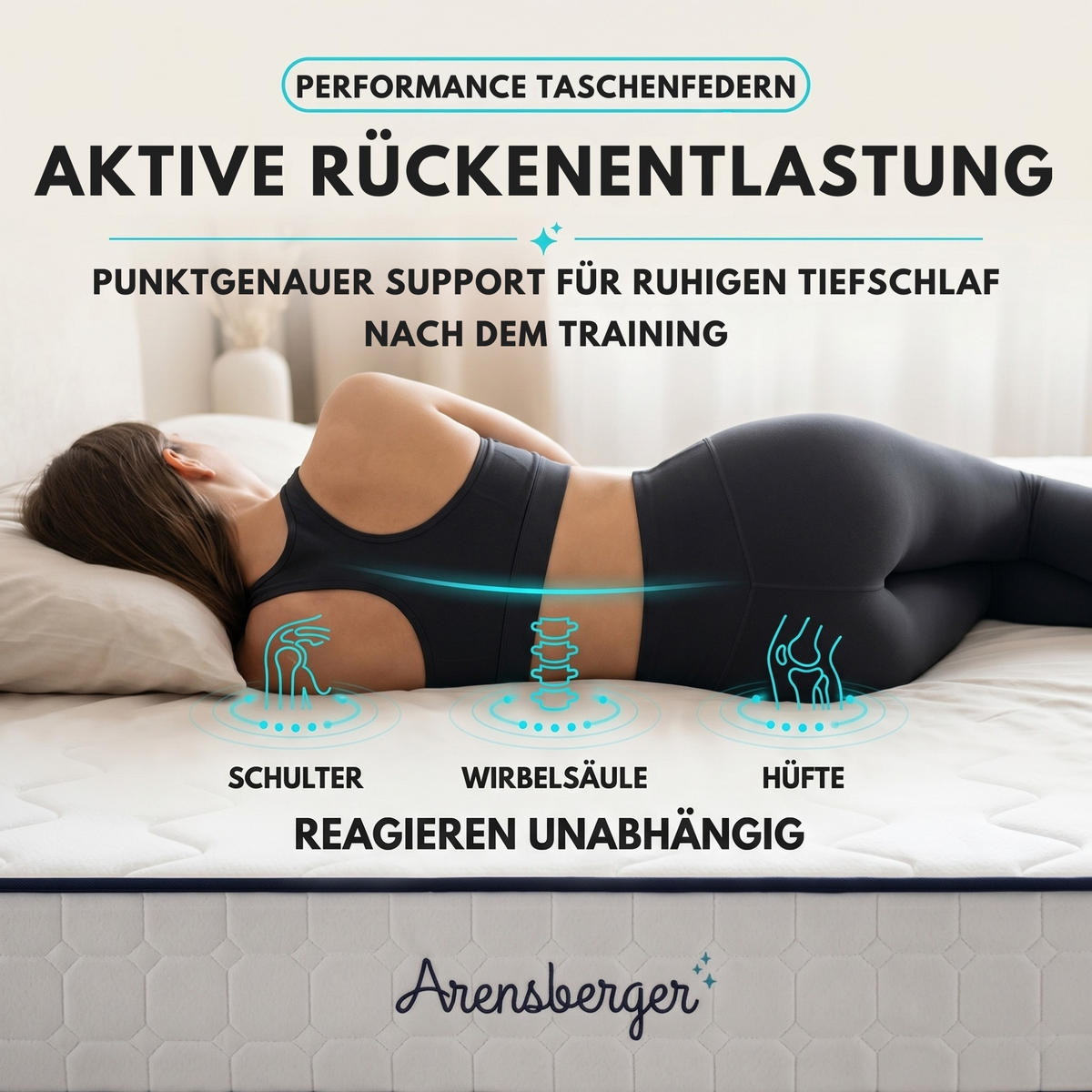 TASCHENFEDERKERNMATRATZE Lena, 180x200cm - Weiß, Textil (180/200cm) - Arensberger