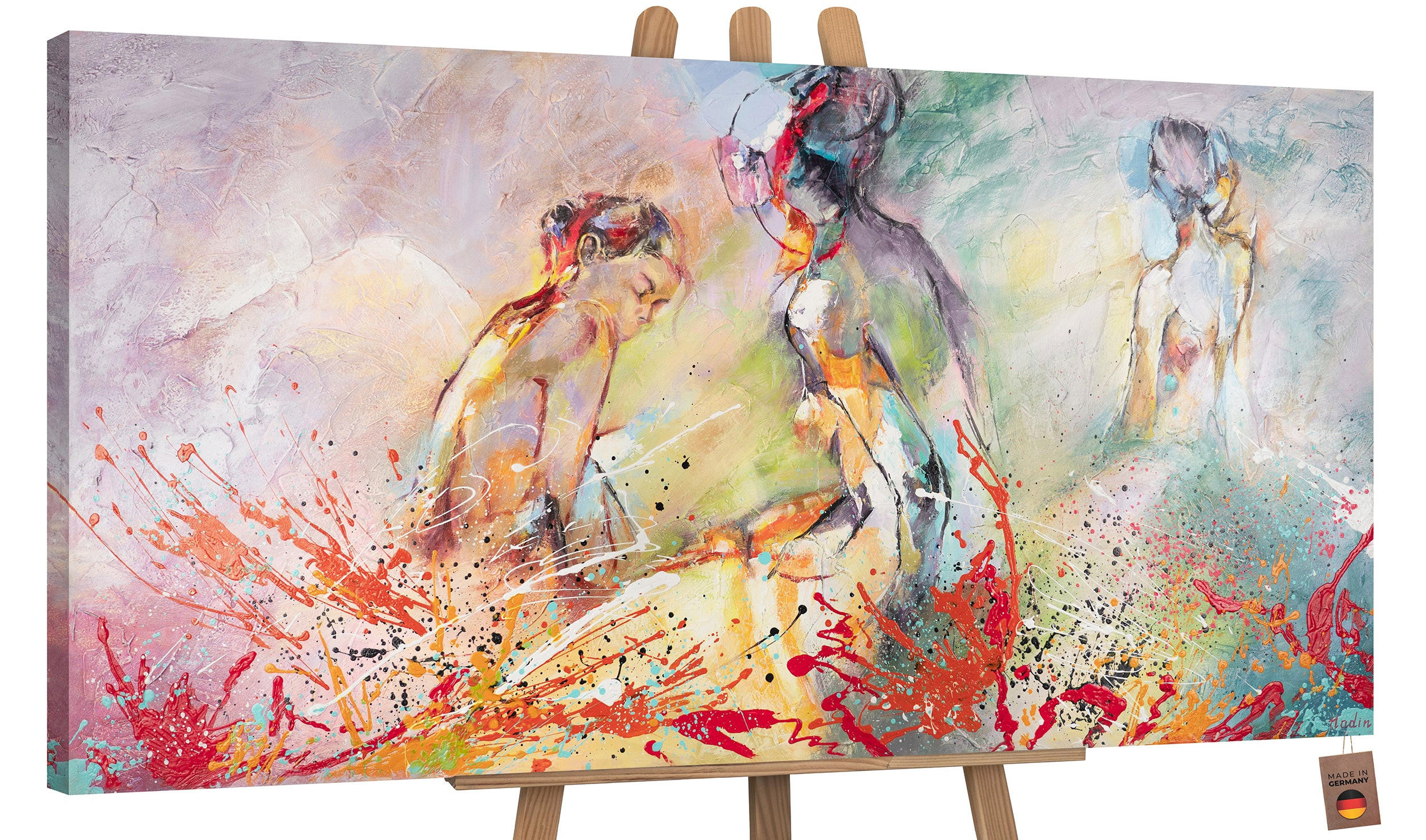 GEMÄLDE Heißer Sommer auf Keilrahmen 120x60 cm - Rot, Holz (120/60cm) - YS-art gallery