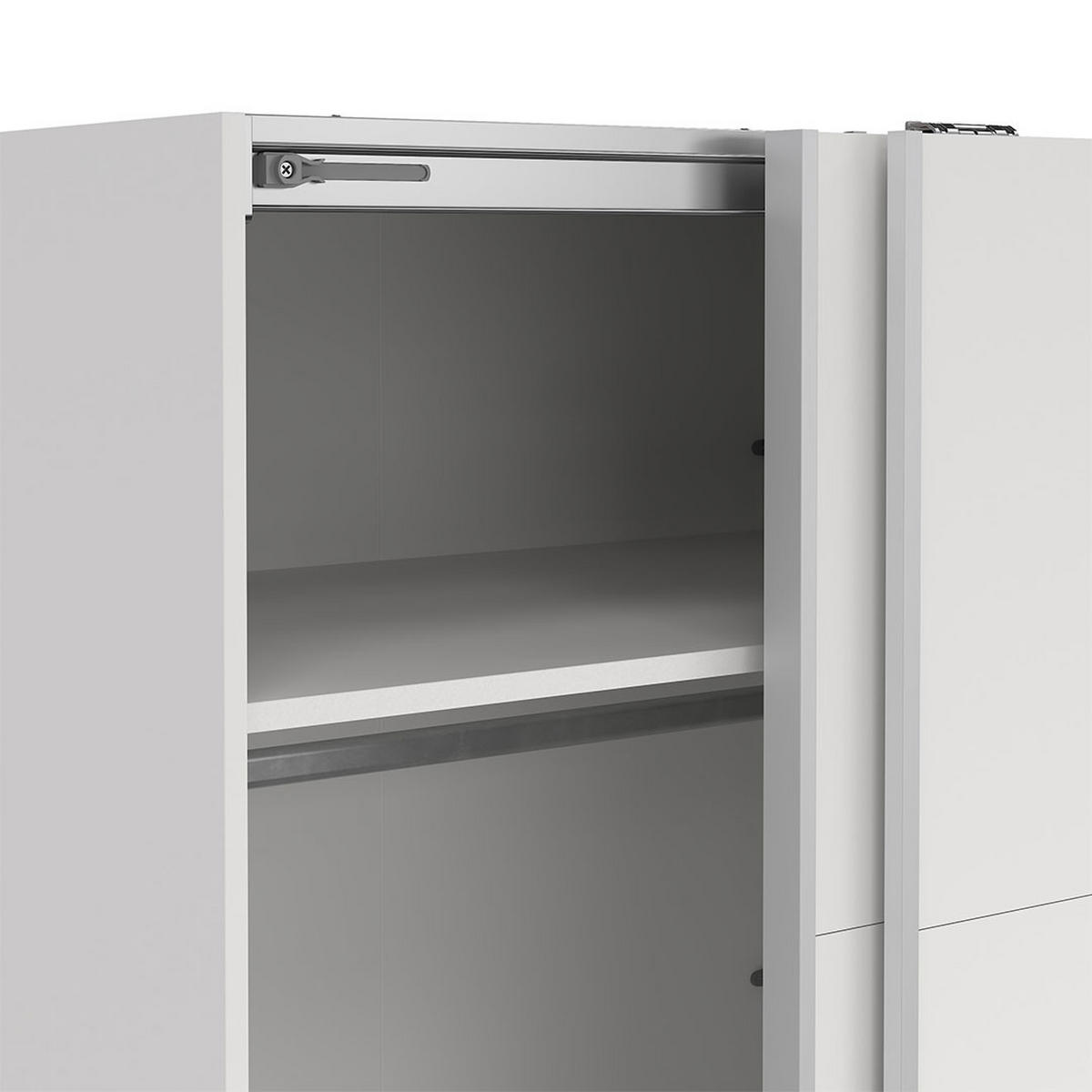 SCHIEBETÜRENSCHRANK, Bergamo, Weiß, Holzwerkstoff, 179 x 67 x 221 cm - Weiß, Holzwerkstoff (179/221/67cm) - ebuy24