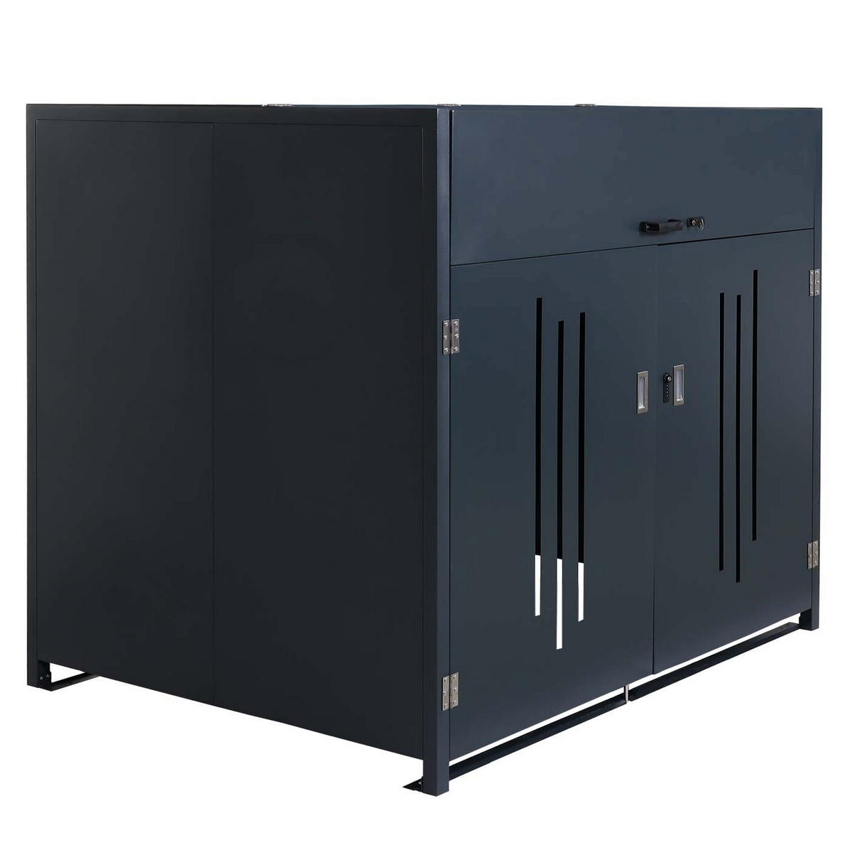 MÜLLTONNENBOX 154x160x136cm Anthrazit Müllcontainerbox - Grau, Metall (160/154/136cm) - PROREGAL
