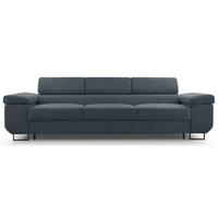 3-SITZER SOFA Capurso Blaugrau Cord - Hellgrau/Schwarz, Textil/Metall (274/90/98cm) - Selsey
