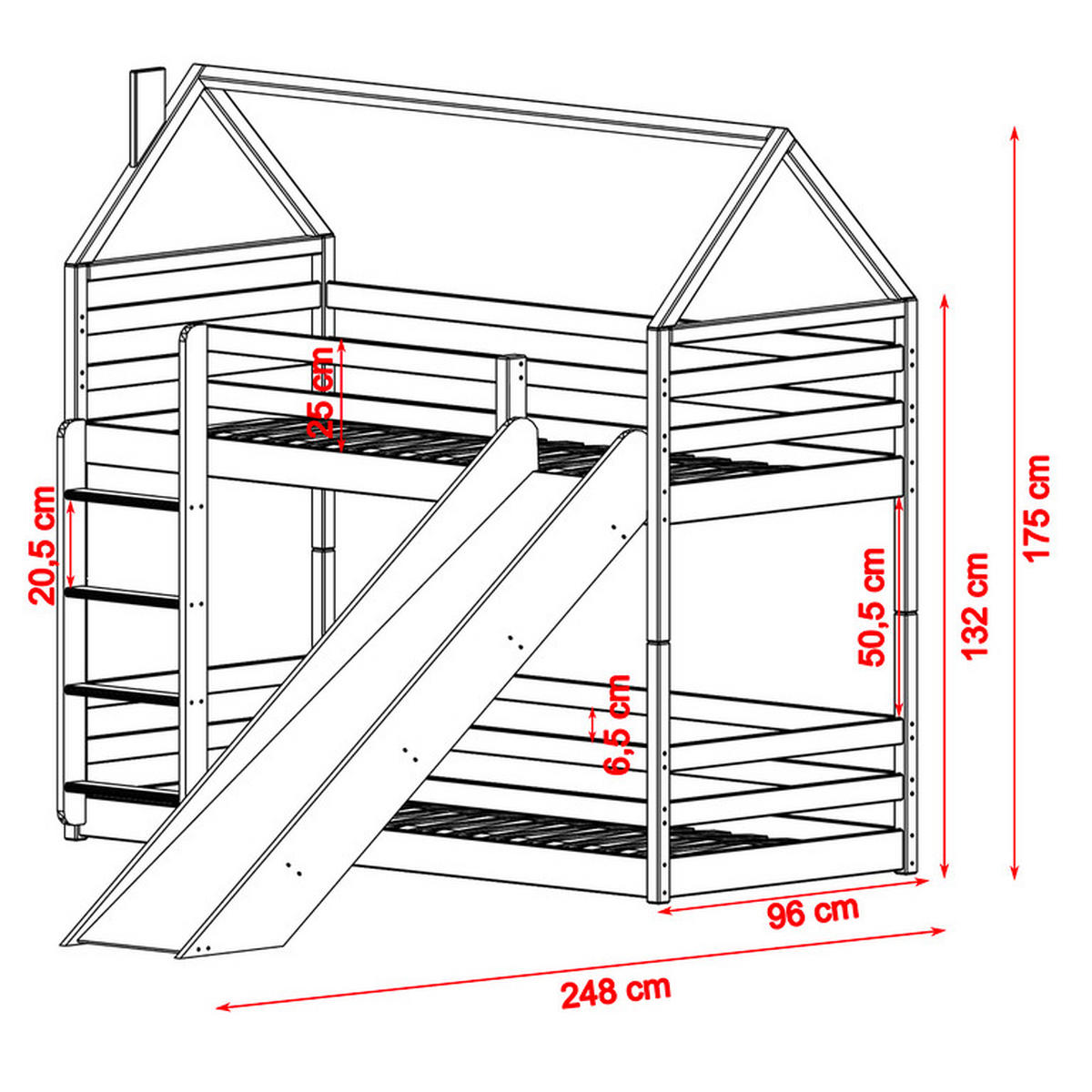 HAUSBETT 90/190 Aurélien Weiß - Weiß, Holz (90/190cm) - Petits-meubles
